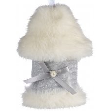 Χριστουγεννιάτικo Λούτρινο Μανιτάρι Γκρι (13cm)